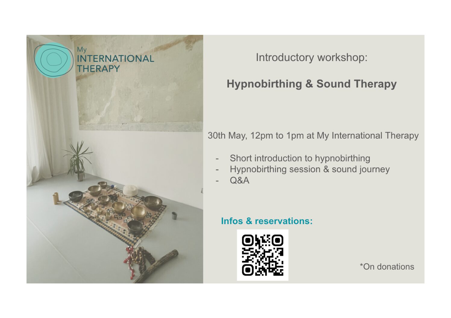 Hypnobirthing and sound therapy  30.05 @ 11:00